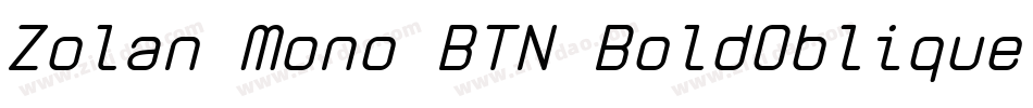 Zolan Mono BTN BoldOblique字体转换